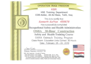 OSHA 30 Hour Construction | PDF