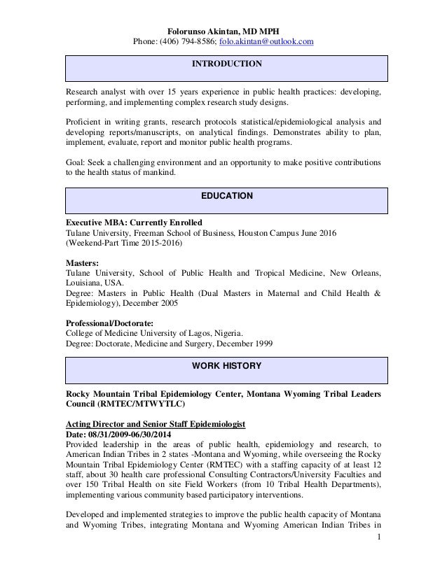 dr akintan folorunso resume october 2014 7 epidemiologist resume