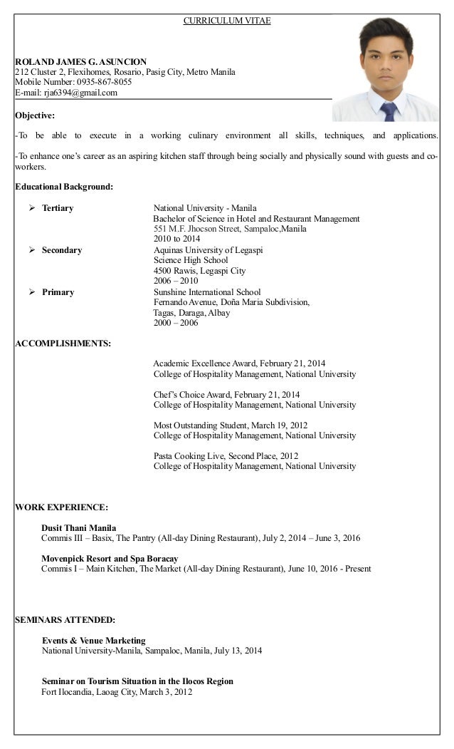 Curriculum vitae examples pdf image