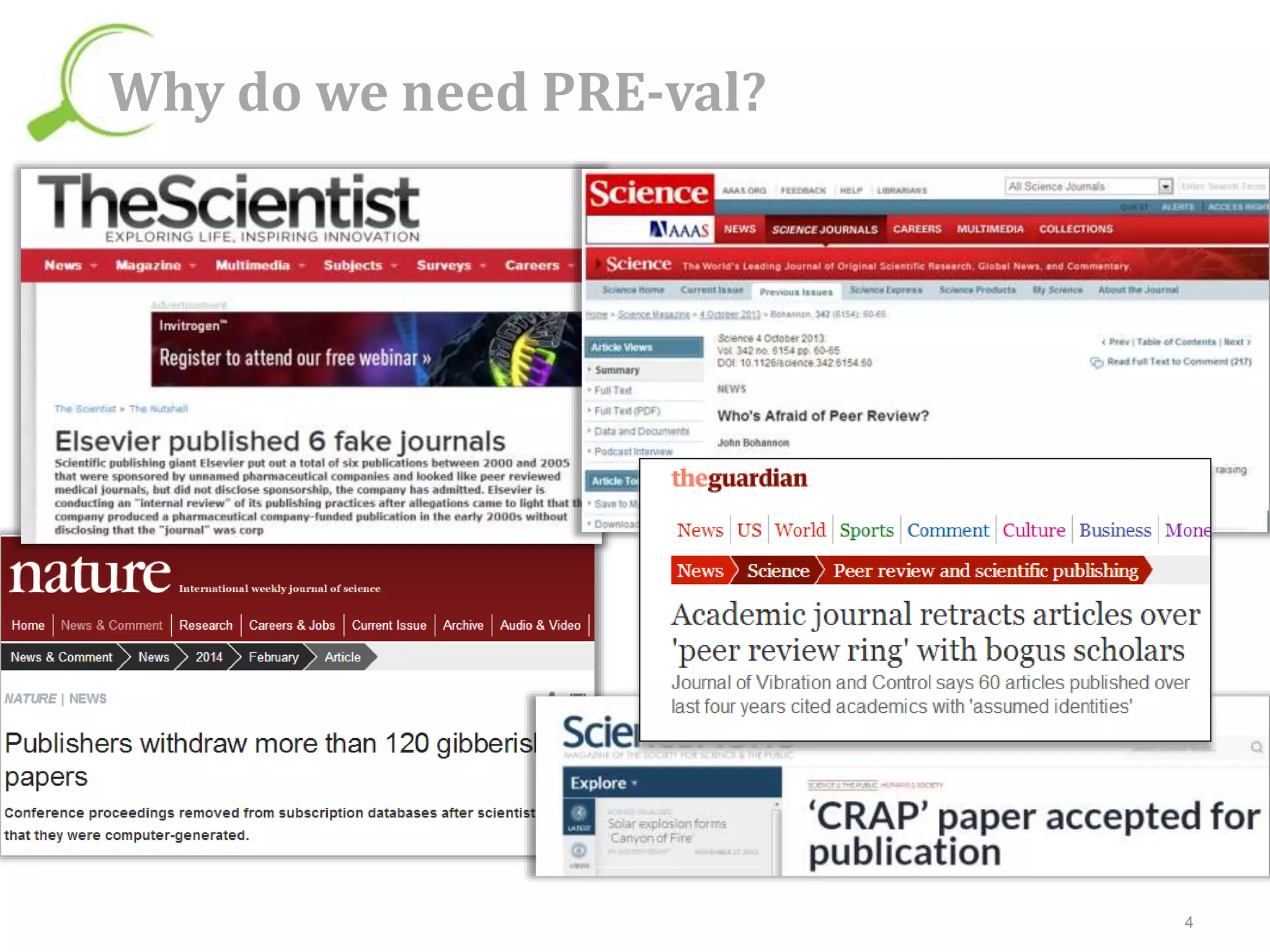 Why do we need PRE-val? 
4 
 