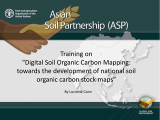 Training on
“Digital Soil Organic Carbon Mapping:
towards the development of national soil
organic carbon stock maps”
By Lucrezia Caon
 