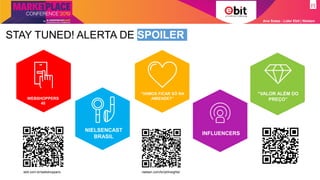 Ana Szasz - Líder Ebit | Nielsen
STAY TUNED! ALERTA DE SPOILER
WEBSHOPPERS
40
NIELSENCAST
BRASIL
“VAMOS FICAR SÓ NA
AMIZADE?”
INFLUENCERS
ebit.com.br/webshoppers nielsen.com/br/pt/insights/
“VALOR ALÉM DO
PREÇO”
 