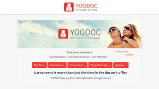 YOODOC
be healthy, be happy
Find your treatment
over 300 doctors I over 500 treatments I over 7000 offers
in cooperation with
 