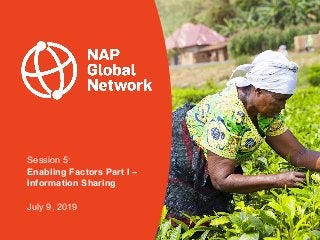 Session 5:
Enabling Factors Part I –
Information Sharing
July 9, 2019
 