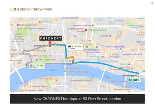 Just a stone’s throw away
22
New CHRONEXT boutique at 53 Fleet Street, London
 