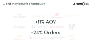 … and they benefit enormously
+11% AOV
+24% Orders
 