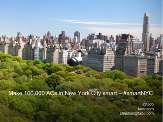 Make 100,000 ACs in New York City smart – #smartNYC
@tado
tado.com
christian@tado.com
 