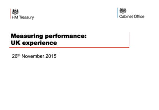Measuring performance:
UK experience
26th November 2015
 