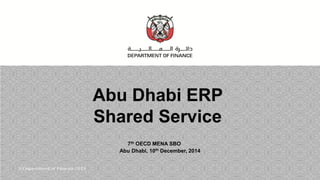 Document No. ITO-FM-001-01 Restricted 
November 27, 2013 
Abu Dhabi ERP Shared Service 
7th OECD MENA SBO 
Abu Dhabi, 10th December, 2014  