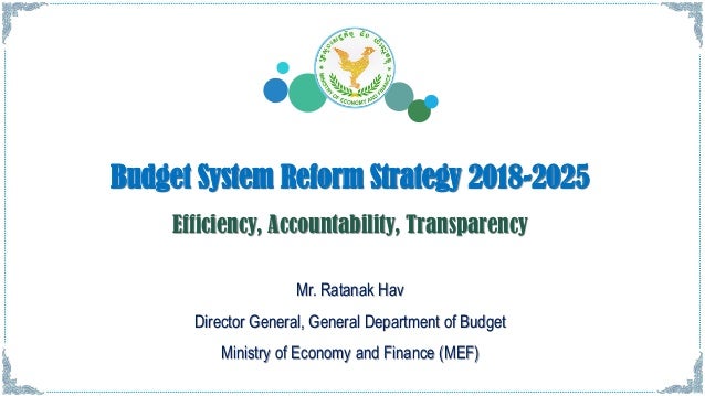 Recent Budgeting Developments Ratanak Hav Cambodia