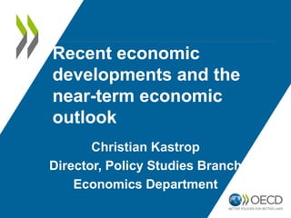 Recent economic
developments and the
near-term economic
outlook
Christian Kastrop
Director, Policy Studies Branch
Economics Department
 