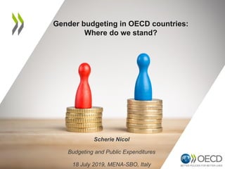 Gender budgeting in OECD countries:
Where do we stand?
Scherie Nicol
Budgeting and Public Expenditures
18 July 2019, MENA-SBO, Italy
 