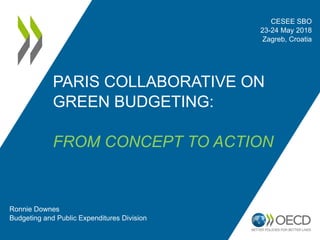 PARIS COLLABORATIVE ON
GREEN BUDGETING:
FROM CONCEPT TO ACTION
Ronnie Downes
Budgeting and Public Expenditures Division
CESEE SBO
23-24 May 2018
Zagreb, Croatia
 