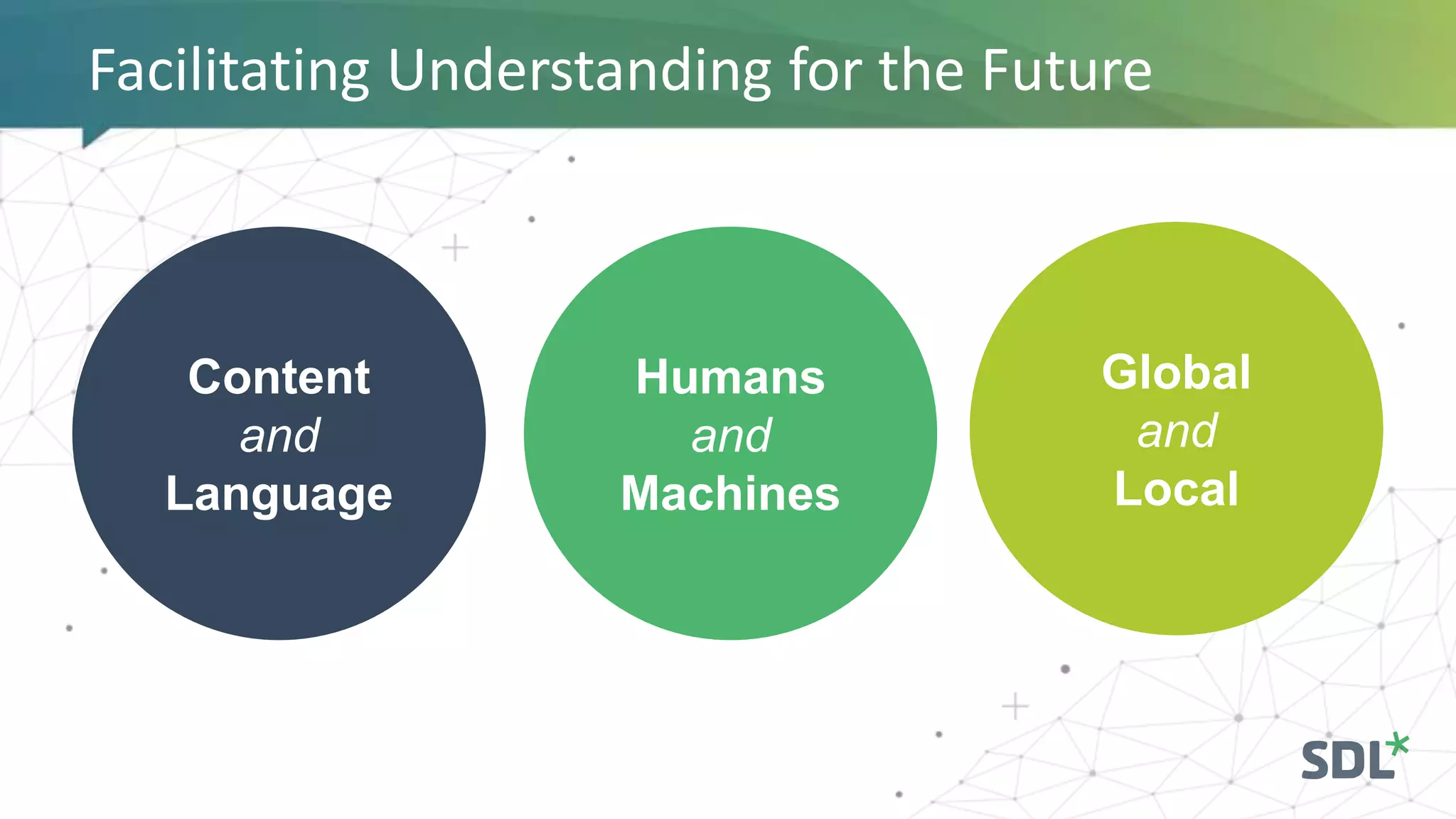 Facilitating Understanding for the Future
Content
and
Language
Humans
and
Machines
Global
and
Local
 