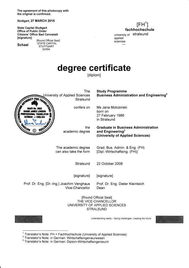 Degree Certificat