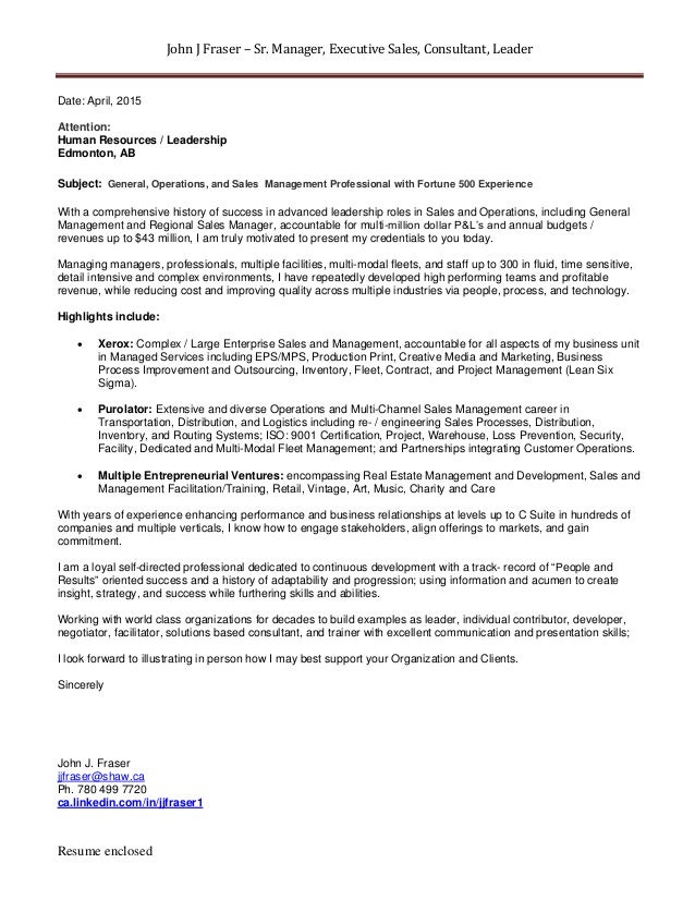 John Fraser Cover letter John Fraser Cover letter