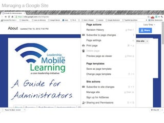 Managing a Google Site
 