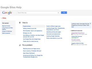 Google Sites Help
 
