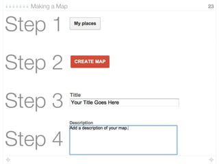 23
Step 1
Making a Map
Step 4
Step 3
Step 2
 