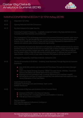 Qatar Big Data & Analytics Summit Brouchre15th - 17th May 2016 | PDF