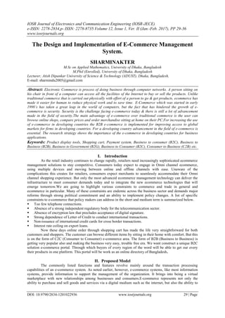 The Design and Implementation of E-Commerce Management System. | PDF
