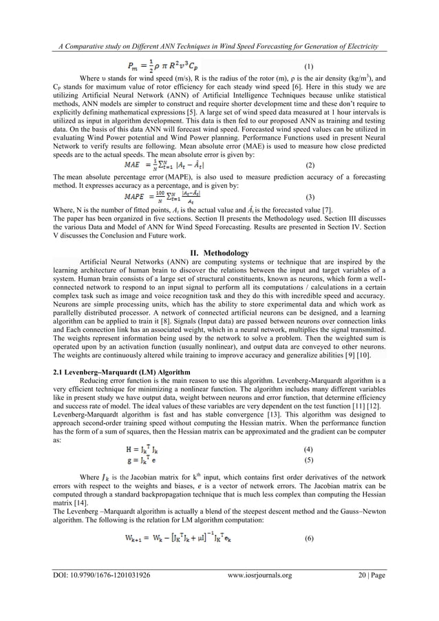 A Comparative study on Different ANN Techniques in Wind Speed ...