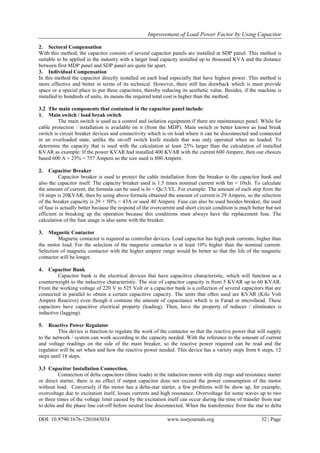 Improvement of Load Power Factor by Using Capacitor | PDF