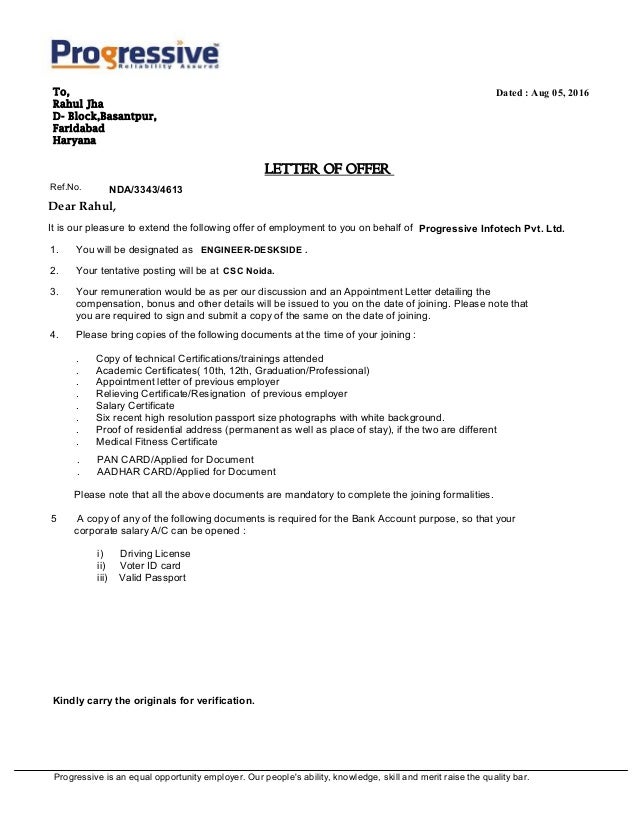 Offer Letter Format For Accountant In India Offer Letter Format For Accountant In India