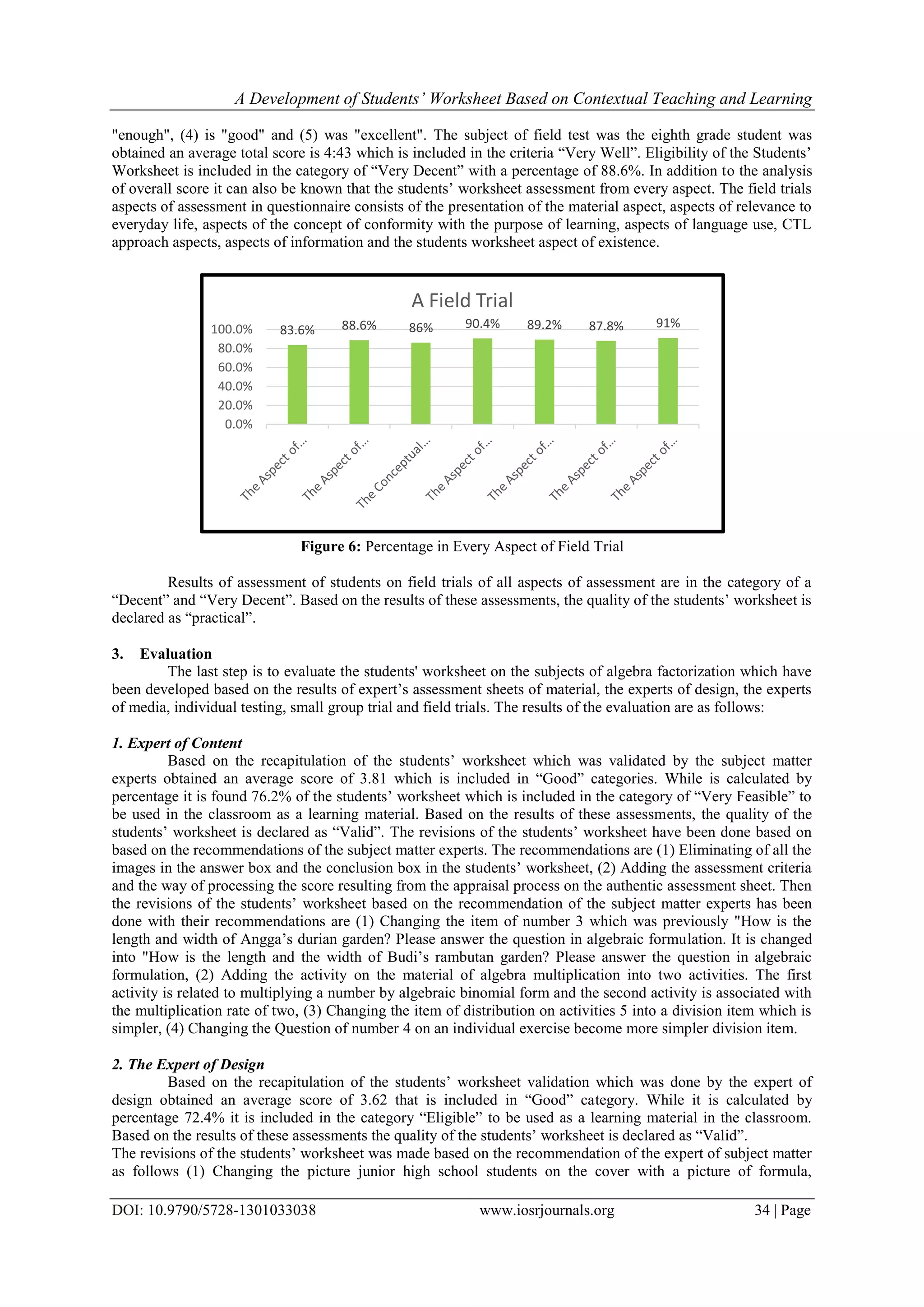 A Development of Students’ Worksheet Based on Contextual Teaching and ...