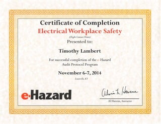 E-Hazard 70E Audit Protocals