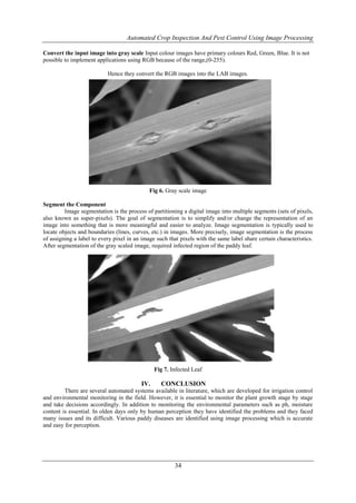 Photo Crop Inspection Automated Crop Inspection and Pest Control Using Image Processing | PDF
