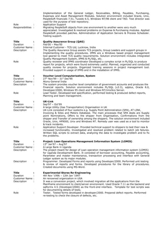 Norminations Sql Resume of Ram Nigam-Quality_Mgmt | DOC
