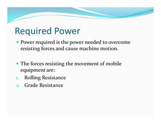 Machine Power Requirements L0 Mobile Equipment Power Requirements | PDF