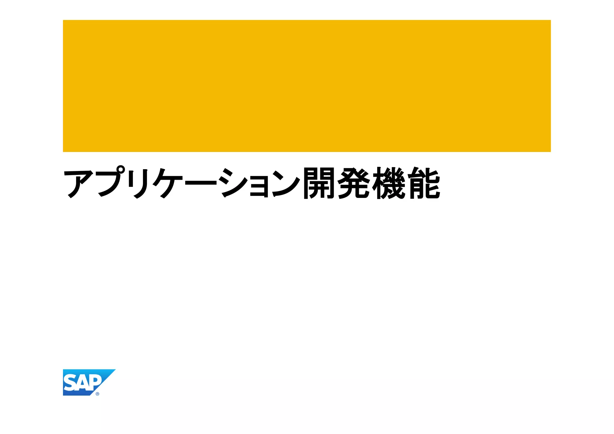 アプリケーション開発機能

 