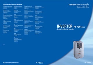 Issued 2010.06
SensorlessVectorInverter
INVERTER HF-430Series
No. D1401E-3No. D1401E-3.2
CW23
 