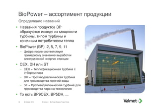 BioPower – ассортимент продукции
Определение названий
28 October 2015 © Valmet | BioPower Modular Power Plants18
Названия ...