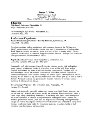 jim resume 2016 | DOCX