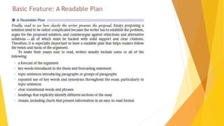 Basic Feature: A Readable Plan
 