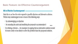 Basic Feature: An Effective Counterargument
 