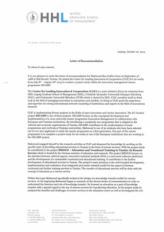 Recommendation Letter – HHL Leipzig