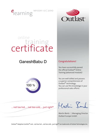 GaneshBabu D




   100 %
 