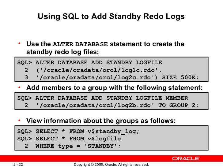 standby redo to files add log how DataGuard architecture standby redo to files add log how DataGuard architecture