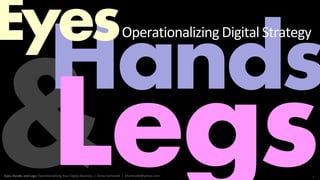 Eyes, Hands, and Legs: Operationalizing Your Digital Business | Drew Harteveld | dharteveld@yahoo.com 1
EyesOperatonazng
Operationalizing Digital Strategy
 
