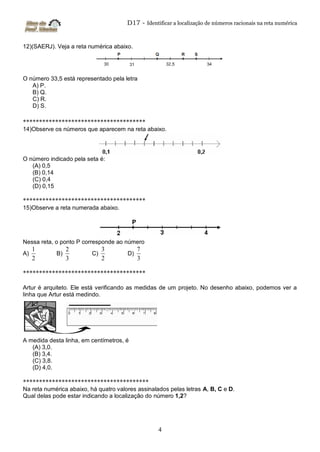 RETA NUMÉRICA - NÚMEROS RACIONAIS \Prof Gis - Matemática