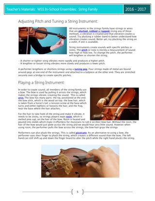 2016-2017 Strings Pre-Visit Materials | PDF