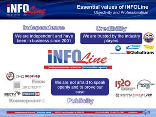 Essential values of INFOLine
Objectivity and Professionalism
 