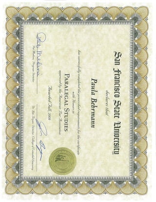 Paralegal Certificate SFSU