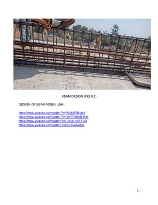 51
BEAM DESIGN (FIG 8.3)
DESIGN OF BEAM VIDEO LINK:
https://www.youtube.com/watch?v=WMJtPIByIe4
https://www.youtube.com/watch?v=YKFPv6mBYH0
https://www.youtube.com/watch?v=-5SqLYCFFJQ
https://www.youtube.com/watch?v=m7ibaDwife8
 