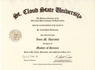SCSU diploma