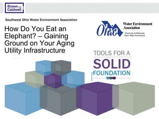 How Do You Eat an
Elephant? – Gaining
Ground on Your Aging
Utility Infrastructure
Southwest Ohio Water Environment Association
June 4, 2015
 